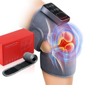 Cordless Knee Massager with Heat Vibration for Pain Relief, Electric Heated Knee Brace with 5 Heat Levels and 3 Massage Mode, Heated Massager for Knee/Joint/Elbow/Shoulder Pain Relief