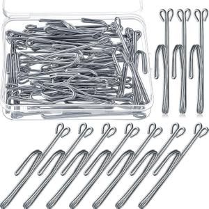 70 Pieces Metal Curtain Hooks Slip on Drapery Hook Shower Curtains Hooks Stainless Steel Drapery Pins and Hook for Window Door Curtain and Bathroom (Silver)