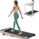 Abonow Walking Pad, Under Desk Treadmill with Incline for Home Office 2.5HP Portable Walking Treadmill with 265 Lbs Weight Capacity Walking Machine, Remote Control, LED Display (Silver Grey)