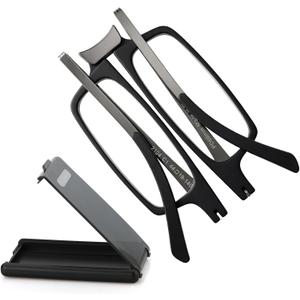 Missfive Credit Card Thin Folding Reading Glasses for Men Women - Pocket Travel Foldable Readers That Fit in a Wallet (1.0 x)
