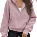 AUTOMET Womens Hoodies Fleece Fall Fashion Outfits Workout Sweatshirts Y2k Winter Zip Up Jackets Oversized Tops Clothes 2026 (Small, Darkpink)
