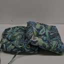 Pillow Perfect Paisley Indoor/Outdoor Chairpad with Ties, Reversible, Tufted, Weather, and Fade Resistant, 15.5" x 16", Blue/Green Pretty, 2 Count