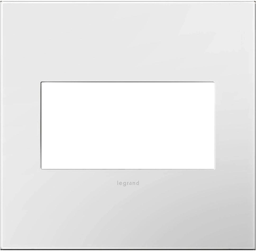 Legrand adorne 2-Gang Wall Plate/Cover Plate (1-Pack, Gloss White-on-White Finish)