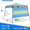 7’x7’ Instant Canopy Tent Pop up Canopy with One Sidewall Compact and Lightweight Beach Canopy with Backpack