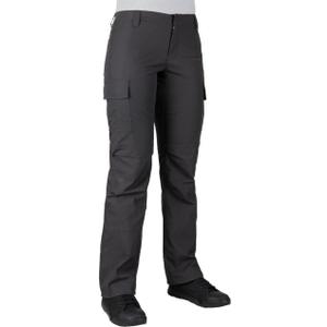 LAPG Women's Gear Stretch Tactical Pants, Low Rise, Slim Fit, 7-Pocket Durable Flex Cargo Outdoor, Hiking & Work Pants (14 Long, Charcoal)
