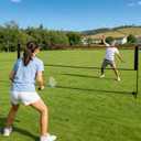 OLIXIS Badminton Net Set, 10FT/14FT/17FT Wide, 3-5FT Adjustable Height Multi Sport Net for Pickleball, Tennis, Volleyball, Soccer Tennis, Indoor Outdoor with Carry Bag, Easy Setup for Backyard