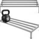 MorningRo 2 Pack Dunnage Rack 48" Long x 20" Wide, 7.9" Height Stainless Steel Shelf 3000+ Pound Capacity Commercial Food Floor Rack for Restaurants Kitchens Garages and Vehicles