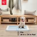 IRIS USA Pee Pad Holder for Dogs and Puppies, Potty Training Tray with Secured Latches, Non-Skid Feet, Leak Protection, Easy Clean Surface, Fits 28"x 34" Puppy Pads Size or Larger, Blue