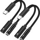 USB C to 3.5mm Headphone and Charger Adapter for Samsung Galaxy A17 A56 A55 A35 S25 S24 Ultra A16 A15 iPhone 17 16e, 2 in 1 USB Type C to Aux Audio Jack Adapter with PD 60W Fast Charging Dongle Cable