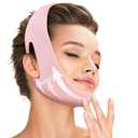 Juskaa Reusable V Line Lifting Mask with Chin Strap for Sleeping,Face Lift Prevent Sagging, Jaw Exerciser,pink,M