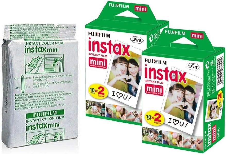 Fujifilm Instax Mini Instant Camera Film for Mini Instant Cameras - Capture Memories Anytime, Anywhere with Sunshine Photo Microfiber Cleaning Cloth (5 Pack (Total 50 Shoots))