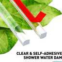 Shower Dam, 2 PCS 3/8" X 3/8" (WxH) Shower Threshold Water Dam,36In Clear Acrylic Shower Bottom Seal Stop Shower Leaks and Create a Water Barrier