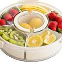 Divided Serving Tray with Lid and Handle Snack Box for Fridge Snackle Box Container Snack Spinner for Adults Serving Platter Fruit Tray (12")