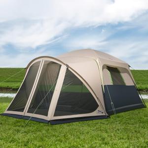Tents for Camping 6/10 Person Camping Tent with Screen Porch, Weatherproof Large Cabin Tent with Rainfly and Carry Bag, Family Tent for Outdoor Camping and Backyard