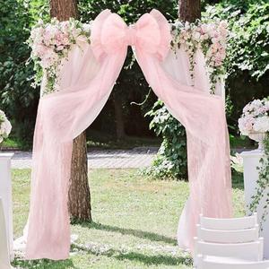 Wavwavw Giant Bow Decor Oversized Big Bows Decoration for Room Wall Backdrop 75x18 Inch Ribbon Tie for Wedding Birthday Party Baby Shower Supplies(Pink,Tulle)