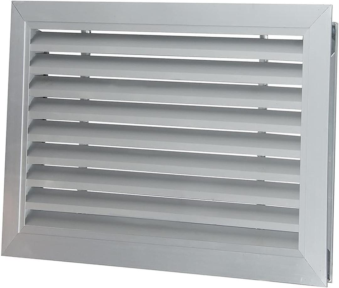 Door Vents for Interior Doors Two Sided, 20 x 12 Door Louver Vent Aluminum Louvered Door Vent Silver-Gray Door Air Vent Grille for Bathroom Garage Cabinet