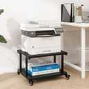 Natwind 2 Tier Laser Printer Stand,24''x20'' Under Desk Printer Cart, Black