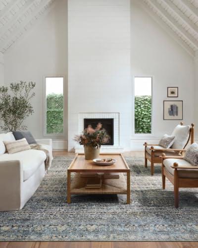 Loloi Amber Lewis Billie Collection BIL-05 Denim/Blush 10'-0" x 14'-0", 0.19" Thick Area Rug