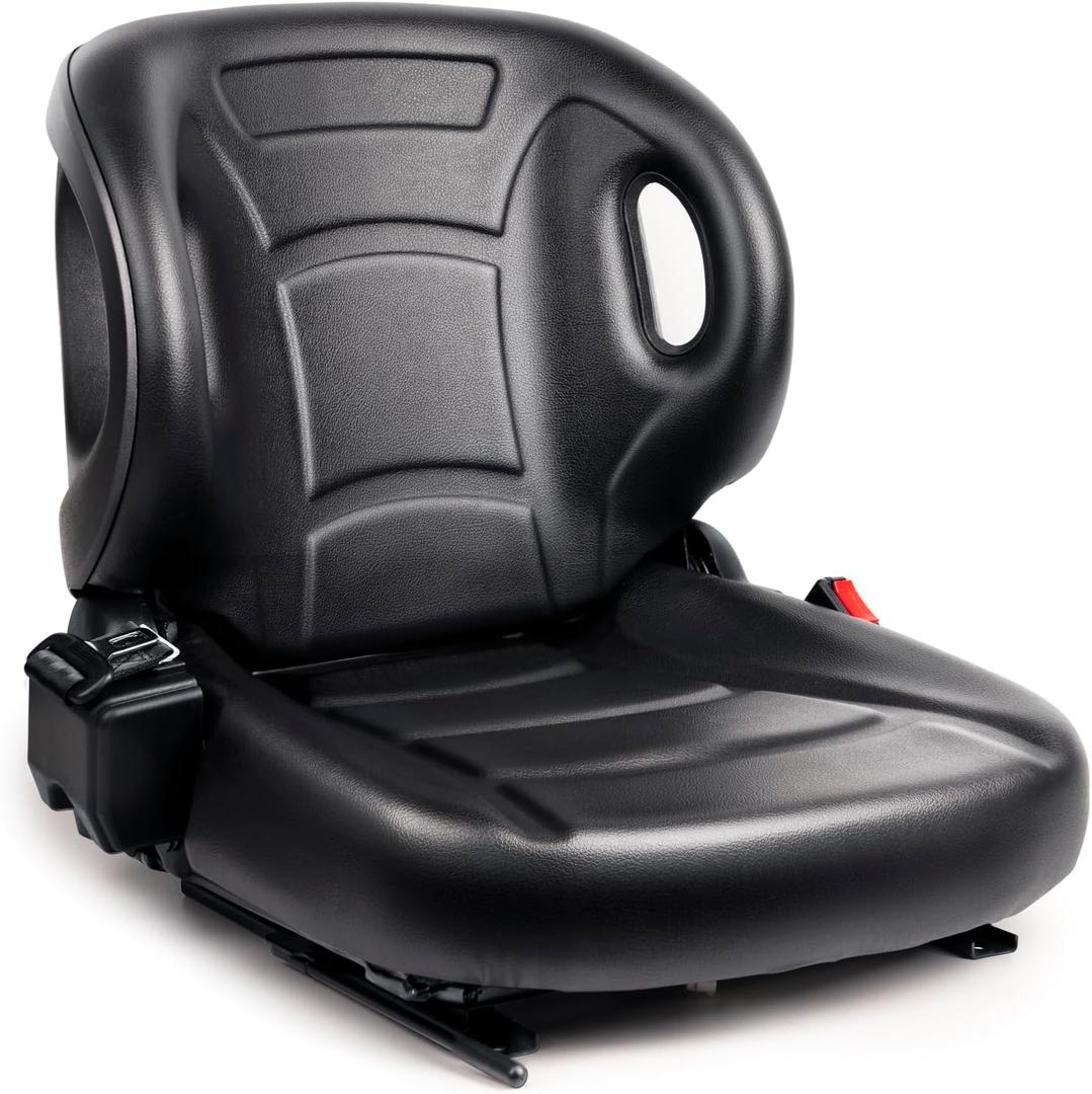 SEATIN Universal Forklift Seat W/ Switch, Retractable Safety Belt fits Toyota Forklift Aftermarket, Tractor, Skid Loader, Excavator, Dozer, Backhoe, Telehandler, UTV, ATV