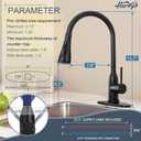 Herogo Kitchen Sink Faucets with Pull Down Sprayer Matte Black, Stainless Steel High Arc Single Level Pull Out Faucets with Deck Plate for Farmhouse Laundry Rv Utility Wet Bar