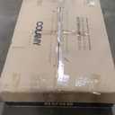 COLAMY Counter Height Bar Stools Set of 2, Kitchen Bar Stools with Back, Mid Century Modern Upholstered, with Wood Legs for Kitchen Island Dining Room, Beige