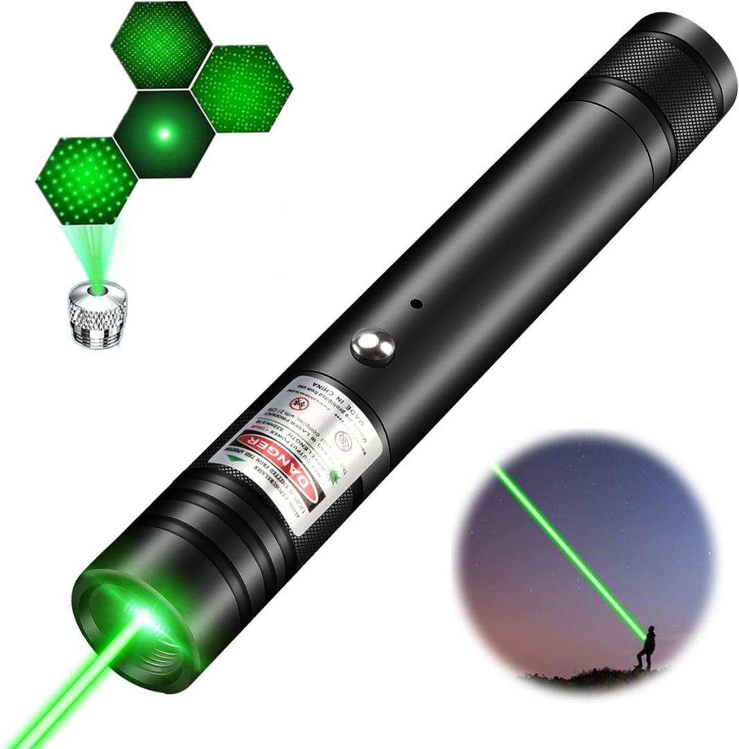 Green Laser Pointer High Power, Rechargeable Flashlight with Laser Pointer, Long Range Laser Pointer for Astronomy Construction and Outdoor Adventures