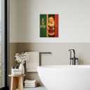 YJIKRTVT Funny Santa Bathroom Wall Art, Are You Pooping, Rustic Farmhouse Christmas Bathroom Artwork, Humorous Santa Claus Canvas Print, Funny Holiday Toilet or Restroom Wall Decor, 8x10 Inches