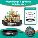 12 Black Metal Lazy Susan for Table Top & Cabinet | 360 Rotating Spice Rack, Kitchen Counter Organizer, Space-Saving Storage Turntable for Bathroom, Countertop (Large)