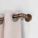 Industrial Curtain Rods 18 to 144 in,Blackout Curtain Rod,Adjustable Length,1 in Diameter Pipe,with Aluminium Finials (Antique Brass, 18 to 144)