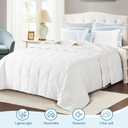 Globon Summer Down Comforter Blanket Queen Size, Extra Lightweight Duvet Insert for Hot Sleepers, Noiseless & Extra Soft,90x90 inches,10 Ounce Fill Weight, White