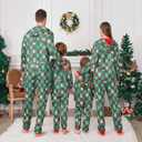 ANGELGGH Family Matching Christmas Onesie Pajamas, Vacation Cute Printed One Piece Pajamas, Xmas Hooded Holiday Sleepwear (Green, M)