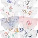 BliBliTaTa Girls' Underwear,Soft Cotton Tagless Panties for Toddlers' & Little Kids Comfort,Breathable Briefs,8-Pack (5, Mermaid-fish-bubbles-dolphin-starfish-white-pink)