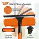 26FT High Window Cleaning Kit with Pole,2 in 1 Window Squeegee,5-20FT Professional Window Clean Pole Kit(2 Squeegee & 2 Microfibre Cloths),180Rotatable Squeegee for Indoor/Outdoor High Windows