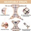 GAMUDA Dog Harness Collar and Leash Set, Dog Harness, No Chock No Pull Adjustable Vest Harnesses Plaid Reflective for Medium Dog, Cat, Small Horse, Small Bull and Pig (Beige, M)