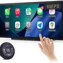 [2025 Fully Laminated Screen] 11.3" Wireless CarPlay & Android Auto Portable Touch Screen - in-Cell Display, 1920x720, 60fps, Knob Controls, BT Mode for Cars, SUVs