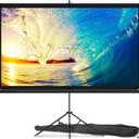 PropVue Projector Screen with Stand 84" - Indoor & Outdoor Projection Screen for Movie or Office Presentation - 16:9 HD Premium Wrinkle-Free Tripod Screen for Projector with Carry Bag & Tight Strap (Black)