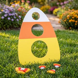 AceOrbit Candy Corn Bean Bag Toss, Wooden Halloween Game 6 Bags