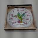 Taylor Watercolor Series Rainbow Hummingbird Indoor Outdoor Dial Thermometer, Home Decor for Patio, Pool, or Garage, 13.25inch, White Bezel