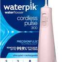 Waterpik Cordless Pulse Rechargeable Portable Water Flosser for Teeth, Gums, Braces Care and Travel with 2 Flossing Tips, Waterproof for Shower Use, ADA Accepted, WF-20 Pink