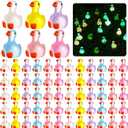 60 Pcs Mini Figurine Bulk Glow in The Dark Resin Miniature Silly Goose Table Desk Decoration Micro Tiny Animal Ornament for Shower Landscape Cake DIY Craft Accessories