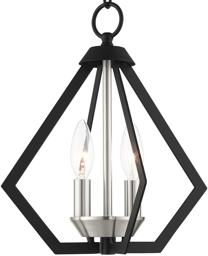 Livex Lighting 40922-04 2 Light Black W/Brushed Nickel Cluster