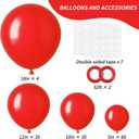 RUBFAC 129pcs Red Balloons Different Sizes 18 12 10 5 Inch for Garland Arch, Premium Latex Balloons Wedding Anniversary Bachelorette Casino Birthday Party Decorations