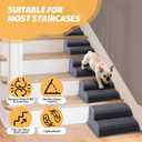 CiWiVOKi 2-Step Modular Dog Ramp - Portable Non-Slip Stairs for Small Dogs with High Support, 9.5" D Lightweight Plastic Pet Steps Fits Staircase Indoor, Ideal for Elderly Injured Pets (6-Pack, Grey)
