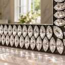 Luxury Crystal Diamond Wall Mirror, 24"x36" Rectangle Decorative Vanity Mirrors for Bathroom, Entryway, Living Room & Fireplace, Decorative Wall Mirror for Home Decor