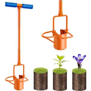 glorousamc Bulb Planter, Weeder, Sod Plugger, Flower Planting, Soil Sampler-5-IN-1 Lawn Tool and Garden Tool - Enhanced Bottom Edge for Easier Penetration, 33.5 InchA