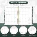 2026 Planner, A5 Weekly and Monthly Planners with Tabs, Spiral Bound Daily Calendar 2026 Planner, Agenda Organizers from Jan. to Dec., Hardcover Habit Tracker Journal 6.18" x 8.5" (Green Flower)