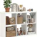 WannabeMyself【2026 Wooden Thick Frame】 6 Cube Storage Organizer with Anti-Tipping Kits, Reversible Open Back Book Shelf,Bookcase for Living Room,Bedroom,Entrance Hall,Office,11.6×36.3×24.6,White