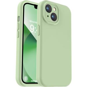 Vooii Compatible with iPhone 13 Case, Liquid Silicone Upgrade [Camera Protection] [Soft Anti-Scratch Microfiber Lining] Shockproof Phone Case for iPhone 13 6.1 inch - Matcha