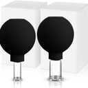 Nuanchu 2 Pieces Facial Cupping Set, Glass Cupping Cups Glass Silicone Cups Vacuum Suction for Face Skin Back Shoulder Muscle(1 Inch and 0.65 Inch Diameter,Black)