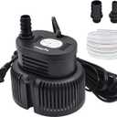 Pool Cover Pump Above Ground - Submersible Sump Pump, Swimming Water Removal Pumps, with Drainage Hose & 25 Feet Extra Long Power Cord, 850 GPH inGround, 3 Adapters Black